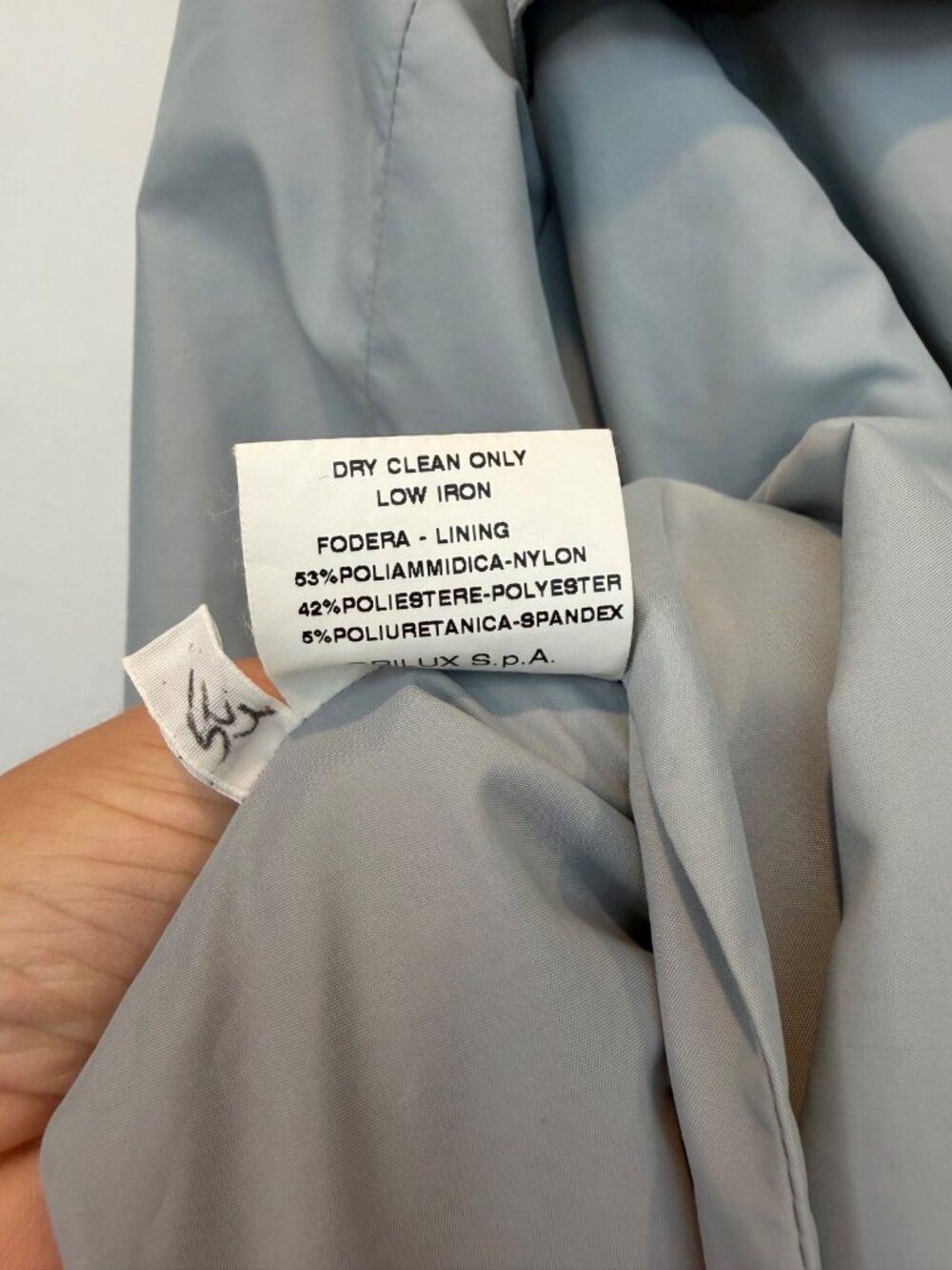 Luciano Barbera Women's Light Blue Gray Belted Trench Coat Size 46 Polyester - Picture 9 of 10